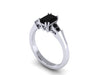 Black Diamond Engagement Ring 14k White Gold Wedding Ring Sparkly Engagement Ring Unique Etsy Fine Jewelry Elegant Engagement Ring - V1147
