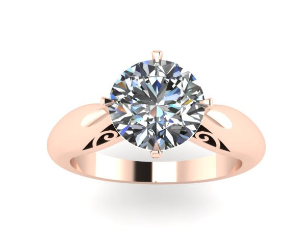 Yellow/White/Black/Rose Gold Moissanite Engagement Ring Solitair Ring Unique Engagement Ring Fine Jewelry Charles & Colvard Forever Brilliant Ring - V1150