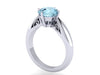 Aquamarine Engagement Ring 14k White/Black/Rose/Yellow Gold Solitaire Ring Unique Engagement Ring Fine Jewelry Filigree Sapphire Engagement Ring Unique -V1150