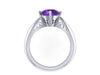 Amethyst Engagement Ring 14k White/Black/Rose/Yellow Gold Solitaire Ring Unique Engagement Ring Fine Jewelry Filigree Sapphire Engagement Ring Unique - V1150
