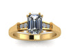 14k Yellow Gold Charles & Colvard Forever Brilliant Moissanite Diamond Engagement Ring Gold Wedding Ring Sparkly Engagement Ring Gems- V1147