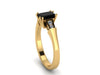 Yellow Gold Black Diamond Engagement Ring Wedding Ring Gold Engagement Ring Unique Etsy Fine Jewelry Elegant Engagement Ring Gems - V1147