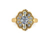 Yellow Gold Engagement Ring Forever One Moissanite Engagement Ring Diamond Wedding Ring 14k White Gold Bridal Ring Flower Unique-V1141