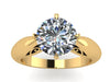 Yellow Gold Moissanite Engagement Ring Solitair Ring Unique Engagement Ring Fine Jewelry Charles & Colvard Forever One Ring - V1150