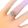 Yellow Gold Moissanite Engagement Ring Solitair Ring Unique Engagement Ring Fine Jewelry Charles & Colvard Forever One Ring - V1150