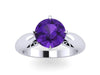 Amethyst Engagement Ring 14k White Gold Solitaire Ring Unique Engagement Ring Fine Jewelry Filigree Amethyst Engagement Ring Unique - V1150