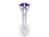 Amethyst Engagement Ring 14k White Gold Solitaire Ring Unique Engagement Ring Fine Jewelry Filigree Amethyst Engagement Ring Unique - V1150