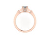 14k Rose Gold Charles & Colvard Forever Brilliant Moissanite Diamond Engagement Ring Gold Wedding Ring Sparkly Engagement Ring Unique -V1147