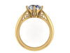 Yellow Gold Moissanite Engagement Ring Solitair Ring Unique Engagement Ring Fine Jewelry Charles & Colvard Forever One Ring - V1150
