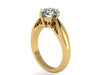 Yellow Gold Moissanite Engagement Ring Solitair Ring Unique Engagement Ring Fine Jewelry Charles & Colvard Forever One Ring - V1150