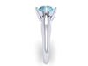 Aquamarine Engagement Ring 14k White Gold Solitaire Ring Unique Engagement Ring Fine Jewelry Filigree Gemstone Engagement Ring Unique -V1150