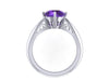 Amethyst Engagement Ring 14k White Gold Solitaire Ring Unique Engagement Ring Fine Jewelry Filigree Amethyst Engagement Ring Unique - V1150