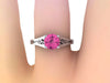 Pink Sapphire Engagement Ring Wedding Ring 14K White Gold Unique Bridal Ring Filigree Design Fine Jewelry Chrsitmas April Birthstone - V1155