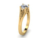 Forever One Moissanite Engagement Ring Wedding Ring 14K Yellow Gold Unique Bridal Ring Filigree Design Fine Jewelry Chrsitmas Gift - V1155