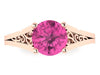 Pink Sapphire Engagement Ring Wedding Ring 14K Rose Gold Unique Bridal Ring Filigree Design Fine Jewelry Chrsitmas April Birthstone - V1155