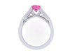 Pink Sapphire Engagement Ring Wedding Ring 14K White Gold Unique Bridal Ring Filigree Design Fine Jewelry Chrsitmas April Birthstone - V1155