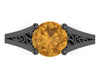 Citrine Engagement Ring Wedding Ring 14K Black Gold Unique Bridal Ring Filigree Design Fine Jewelry Chrsitmas Gift Edwardian Rings -V1155