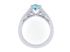 Aquamarine Engagement Ring Wedding Ring 14K White Gold Unique Bridal Ring Filigree Design Fine Jewelry Chrsitmas April Birthstone - V1155