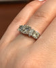 Three-Stone Engagement Ring With White Diamonds 14K White Gold And Round Forever One Moissanite Center and Two Sidee F1 Moissanites- V1069