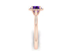 Amethyst Engagement Ring 14k Rose Gold Wedding Ring Round Unique Engagement Jewelry Classic Engagement Ring For Women Brides Gifts -V1161