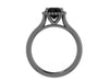 Black Diamond Engagement Ring 14k Black Gold Wedding Ring Round Unique Engagement Jewelry Classic Engagement Ring For Women Genuine -V1161