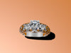 6.5mm Round Forever One Moissanite Engagement Ring Diamond Engagement Ring 14K White Gold Wedding Ring Fine Jewelry Unique Ring- V1040