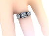 Forever One Moissanite Engagement Ring Natural Black Diamonds 14K White Gold Wedding Ring Statement Ring Marriage Proposal Bridal - V1069