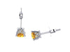 5mm Round Citrine Stud Earrings 14K White Gold Earrings Gemstone Studs November Birthstone Gems Valentine's Gift Unique Etsy Jewelry - V1067