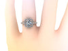 Moissanite Diamond Halo Engagement Ring 14K Rose Gold with 6.5mm Round Forever One Charles & Colvard Moissanite Center Unique Ring - V1071