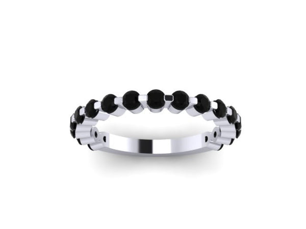 Black Diamond 3/4-Way Band Matching Band 14K White Gold Band Bridal Matching Band Valentine's Gift Jewelry For Her Unique Etsy Rings - V1086