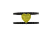 Lemon Quartz Engagement Band Gemstone Ring Natural Black Diamond Ring Fine Jewellery 14K Black Gold Band With Lemon Quartz Center - V1084