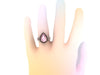 Black and White Diamond Engagement Ring 14K Rose Gold with 10x8mm Pear Shape Morganite Center Unique Engagement Ring Original Gems- V1089
