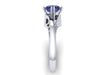 Elegance Collection Engagement Ring in 14K White Gold Wedding Ring with 7mm Round Blue Sapphire Center  Unique Fine Jewelry Gemstones- V1093