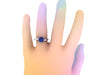 Elegance Collection Engagement Ring in 14K White Gold Wedding Ring with 7mm Round Blue Sapphire Center  Unique Fine Jewelry Gemstones- V1093