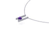 Valentines Heart Shape Diamond Necklace Amethyst Pendant 14K White Gold Necklace Heart Amethyst Center February Birthstone Gems Unique-V1094