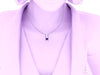 Valentines Heart Shape Diamond Necklace Amethyst Pendant 14K White Gold Necklace Heart Amethyst Center February Birthstone Gems Unique-V1094