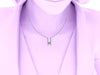Valentines Heart Shape Diamond Necklace Light Green Amethyst Pendant 14K White Gold Necklace Heart Amethyst Ctr February Birthstone - V1094