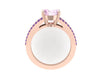 Amethyst Engagement Ring Oval Morganite Engagement 14K Rose Gold Engagement Ring with February Birthstone Original Fine Jewelry Gems - V1099