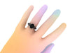 Black Diamond  Engagement Ring 14K White Gold Engagement Ring with Oval 10x8mm Natural Black Diamond Center Bridal Jewelry Gemstones- V1099