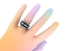 Black and White Diamond Cocktail Ring Diamond Band 14K White Gold Ring Anniversary Ring Statement Ring Unique Bridal Jewelry Gifts - V1104