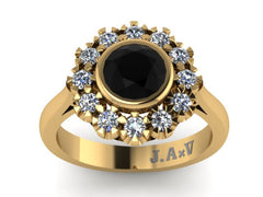 Victorian Engagement Ring Natural Diamond Vintage Engagement 14K Yellow Gold Wedding Ring Unique Bridal Jewelry Fine Jewelry Gems - V1105