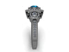 Art Deco Engagement Ring London Blue Topaz Bridal Ring Natural Diamond Engagement Ring Vintage Ring Unique Etsy Fine Jewelry Gemstone -V1111