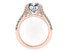 14K Rose Gold Engagement Ring Diamond Split Shank Classic Engagement Ring With 8mm Forever One  Moissanite Center Celebrity - V1117
