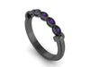 Amethyst Band 14K Black Gold Band February Birthstone Matching Ring Bridal Fine Jewelry Holiday Gifts Valentine's Gift For Her Gems - V1116