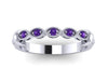 Amethyst Band 14K White Gold Band Wedding Band Matching Ring Fine Jewelry Holiday Gifts Her Gems February Birthstone Fine Jewelry - V1116