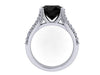 14K White Gold Engagement Ring Split Shank Natural Black Diamond Classic Engagement Ring With 8mm Natural Diamond Center Celebrity - V1117