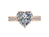 Rose Gold Victorian Engagement Ring Diamond Engagement Ring Charles & Colvard Forever Brilliant Heart Shape Moissanite Ring 14K Gold - V1126