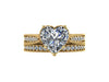 Victorian Diamond Bridal Set Engagement Ring With Matching Band Forever Brilliant Heart Shape Moissanite Ctr 14K Yellow Gold Statement-V1126