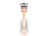 Unique Three-Stone Charles & Colvard Forever One Moissanite Band French Style Fine Jewelry 14K Rose Gold Band Mother's Day Gift -V1128