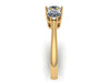 Unique Three-Stone Charles & Colvard Forever One Moissanite Band French Style Fine Jewelry 14K Yellow Gold Mother's Day Gift -V1128